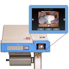 IntelliPack Maxwell machine with a zoomed in shot of it's viewing screen.